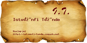 Istvánfi Tünde névjegykártya